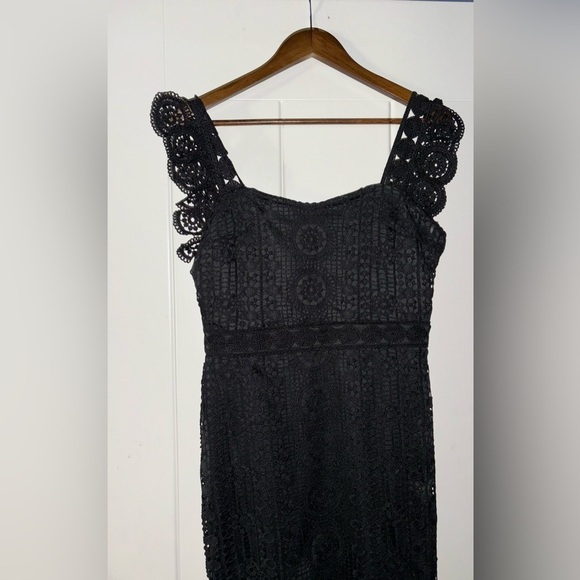 Lena Bodycon Dress Lace Flutter Sweetheart Neck Women M Whimsigoth Fairy Grunge - Picture 4 of 8